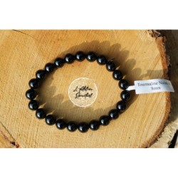 Bracelet boule 08mm tourmaline noire A