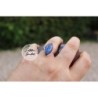 Bague  marquise argent 925 Labradorite Taille 55