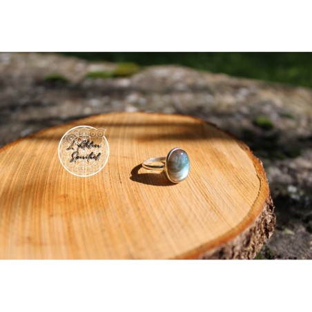 Bague ovale argent 925 Labradorite Taille 57