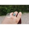 Bague ovale argent 925 Labradorite Taille 57