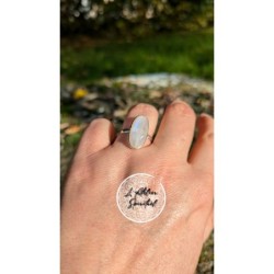 Bague ovale argent 925 Pierre de lune