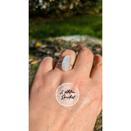 Bague ovale argent 925 Pierre de lune