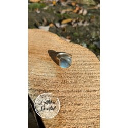 Bague carrée argent 925 Labradorite Taille 54