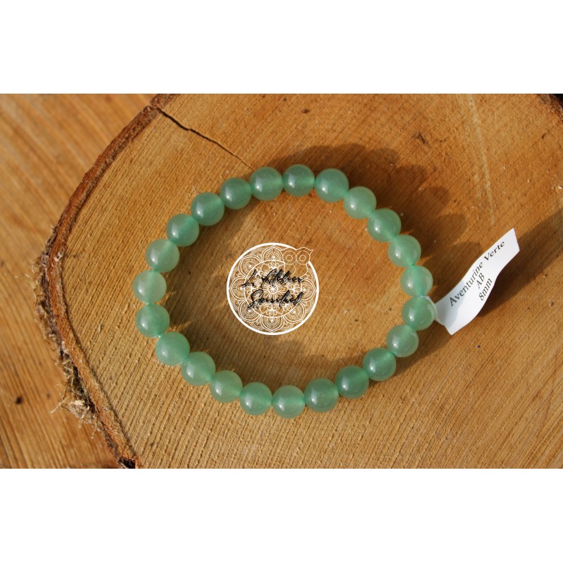 Bracelet boule 08mm aventurine verte AB