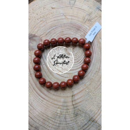 bracelet boule jaspe rouge