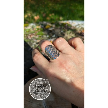 Bague Fleur de vie Acier 3