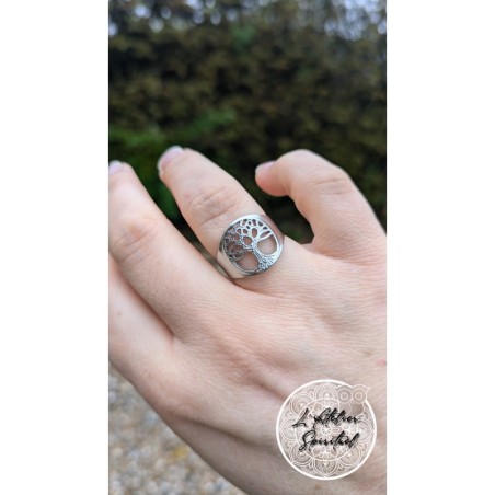 Bague Arbre de vie en acier 304